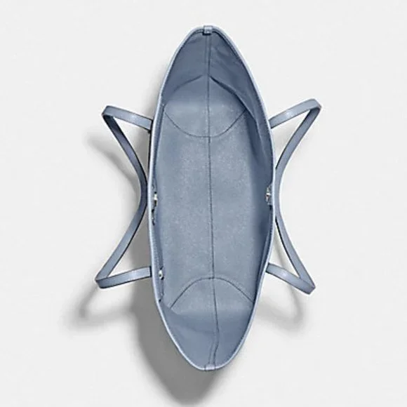 Coach 5696 City Tote In Signature Canvas In Khaki/Marble Blue - Picture 3 of 16